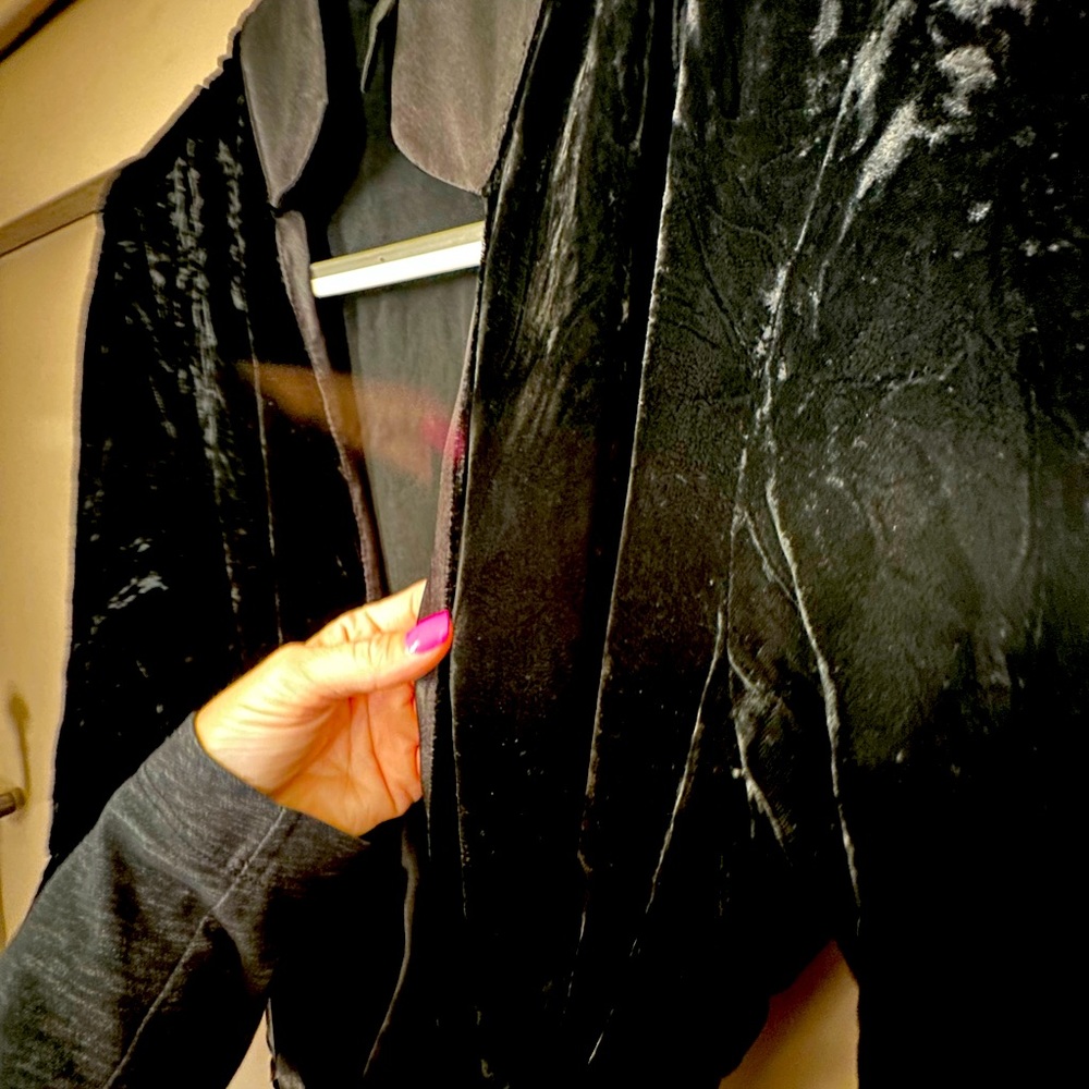 Black velvet robe
